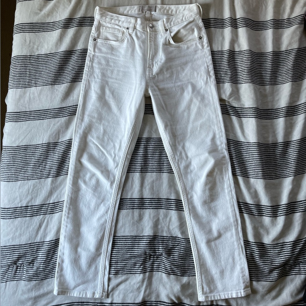 Everlane white straight jeans